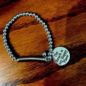 NWT - stainless steel beaded bracelet